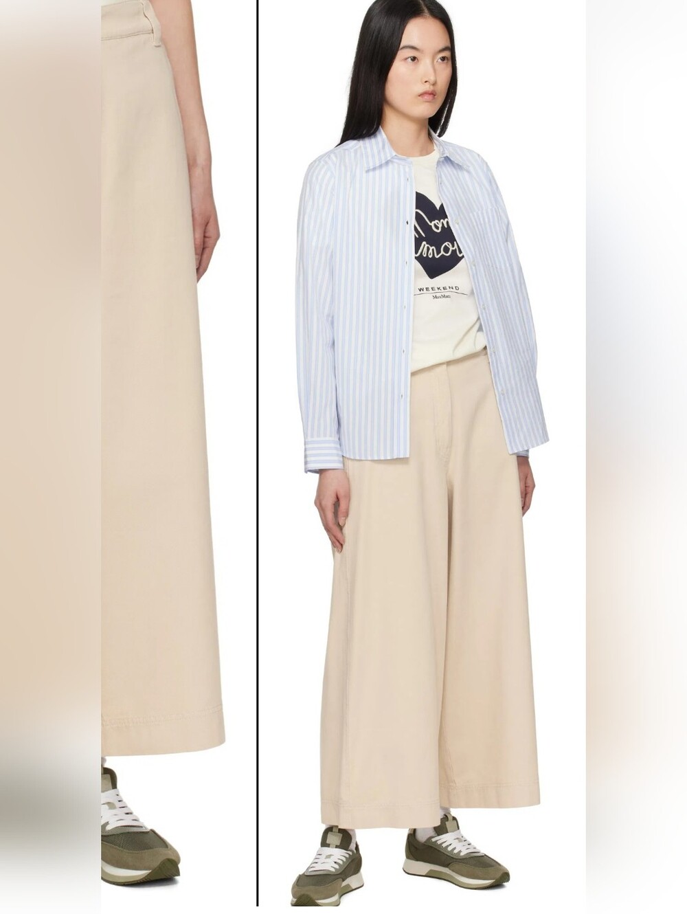 Weekend MaxMara Disco Trouser Wide-Leg in Cream Size 0